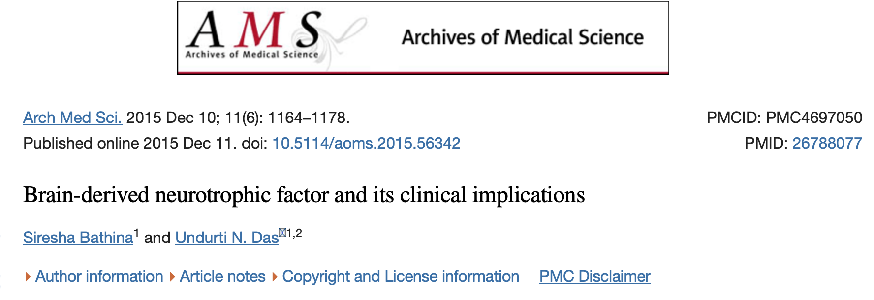 Brain-derived neurotrophic factor and its clinical implications